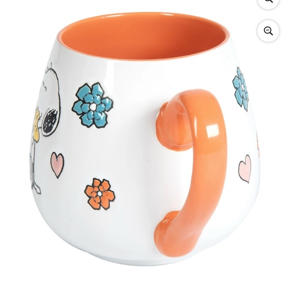 20oz Peanuts Snoopy & Woodstock White & Orange Ceramic Mug - Picture 3 of 5